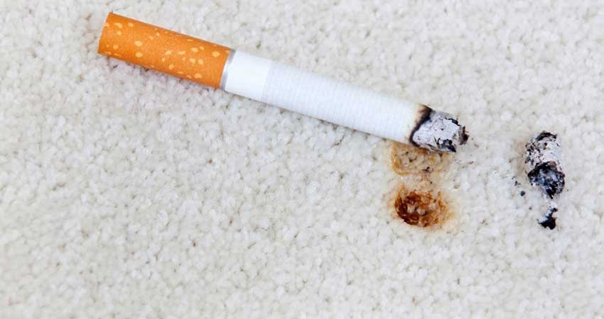 سوختگی فرش با سیگار