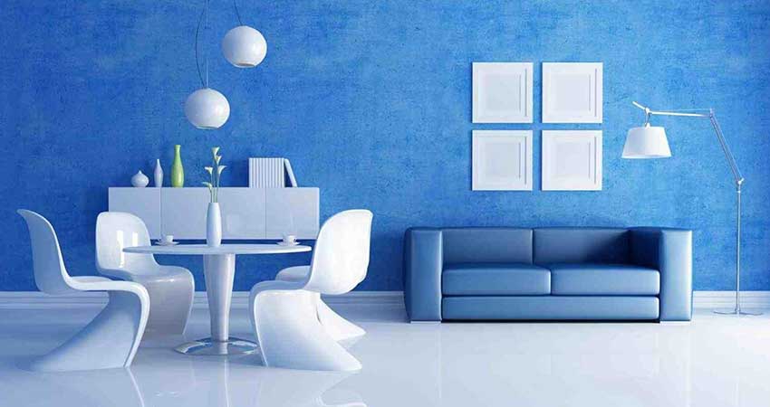 تاثیر کاغذ دیواری آبی در ابعاد منزل