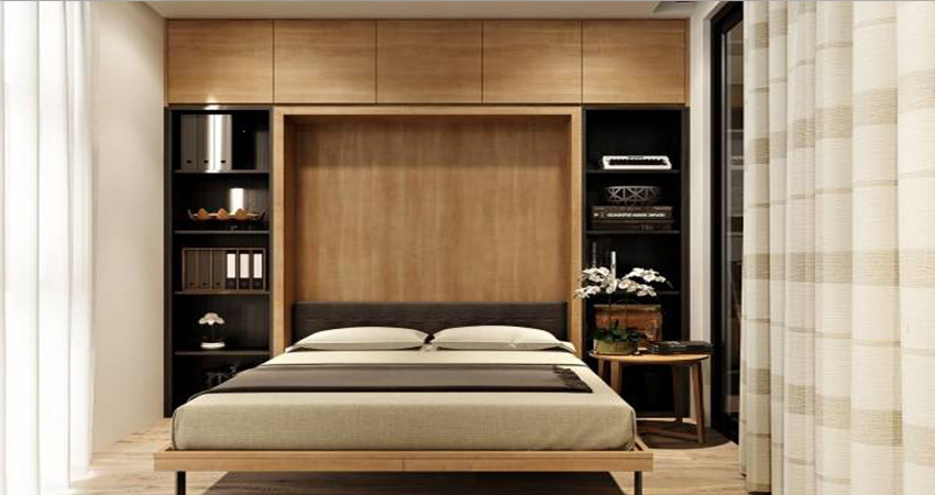 ۲۰ مدل دکوراسیون اتاق خواب کوچک با کمد دیواری