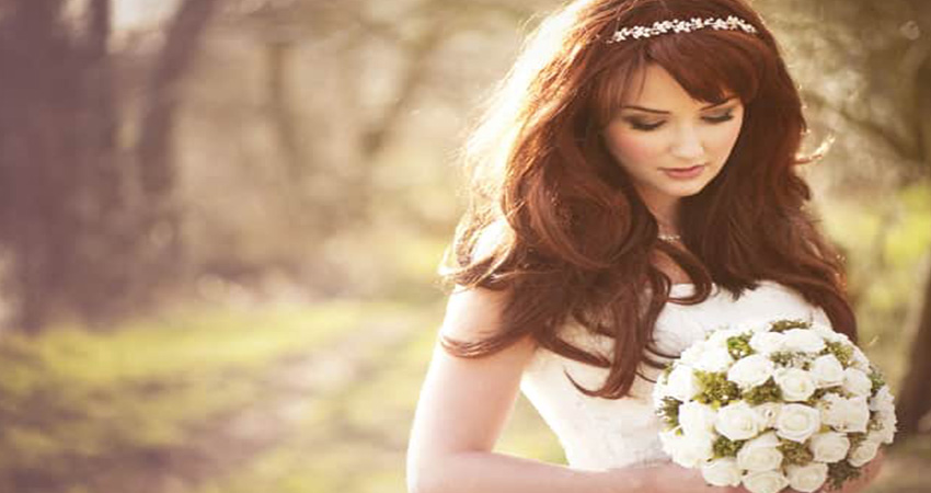 رنگ مو شیری شکلاتی برای عروس سبزه