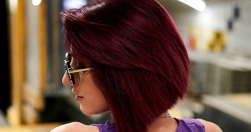 رنگ موی شرابی برای افراد با موهای بلوند