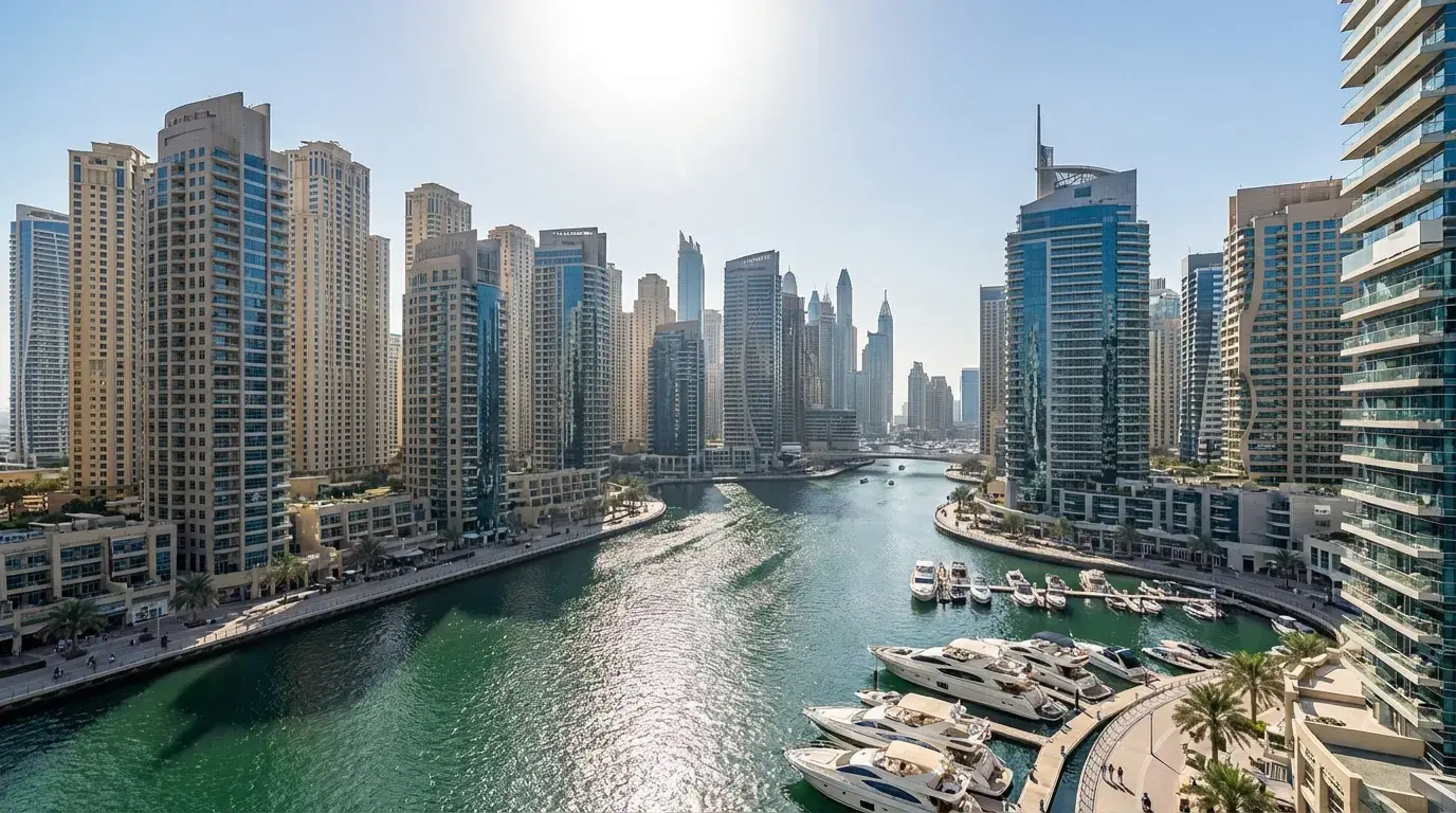 ۱. دبی مارینا (Dubai Marina)؛ محبوب‌ترین انتخاب برای زندگی مدرن